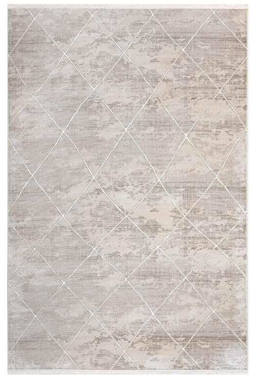 Zen 1060 Baklava Deseni Çizgili Bej Renk Beton Duvar Gibi Görünen Dokuma Halı