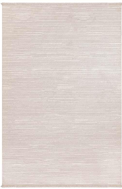 Bukle 1120 Kendinden Doğal Çizgili Saçaklı Bej Renk Minimalist ve Modern Tarzda Halı