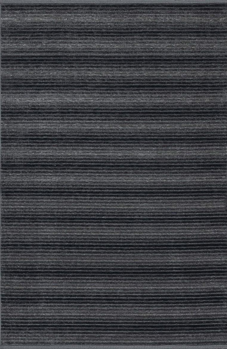 Cool 402 Antrasit Renkli Doğal Çizgili Yumuşak Dokulu Kaymaz Tabanlı Modern Tarz Kilim