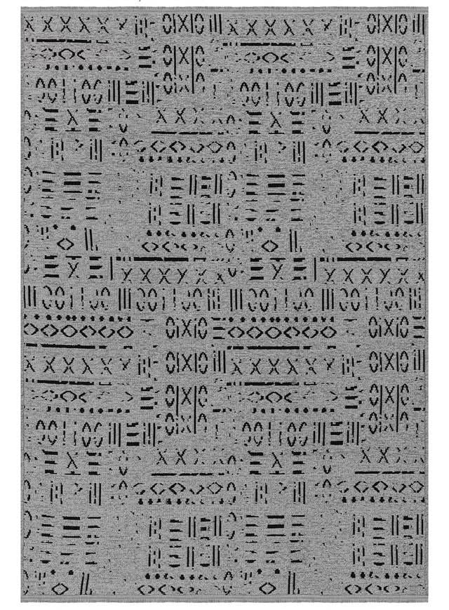 Cool 403 Gri Renkli Etnik Desenli Yumuşak Dokulu Kaymaz Tabanlı Modern İskandinav Tarz Kilim