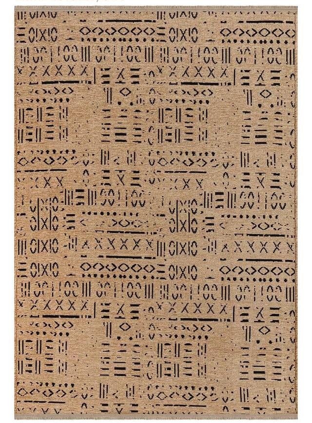 Cool 403 Hardal Renkli Etnik Desenli Yumuşak Dokulu Kaymaz Tabanlı Modern İskandinav Tarz Kilim