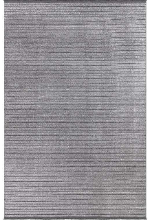 Cool 404 Gri Renkli Kendinden Doğal Çizgili Minimalist Yumuşak Dokulu Kaymaz Tabanlı Sade Kilim