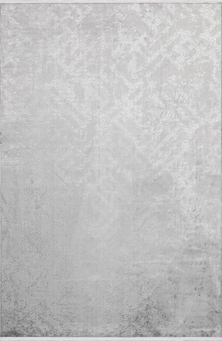 Cotton 1076 %100 Pamuksu Tuşeli Polyester İplikten Geometrik Desenli Gri Renk Geçişli Modern Yolluk Halı