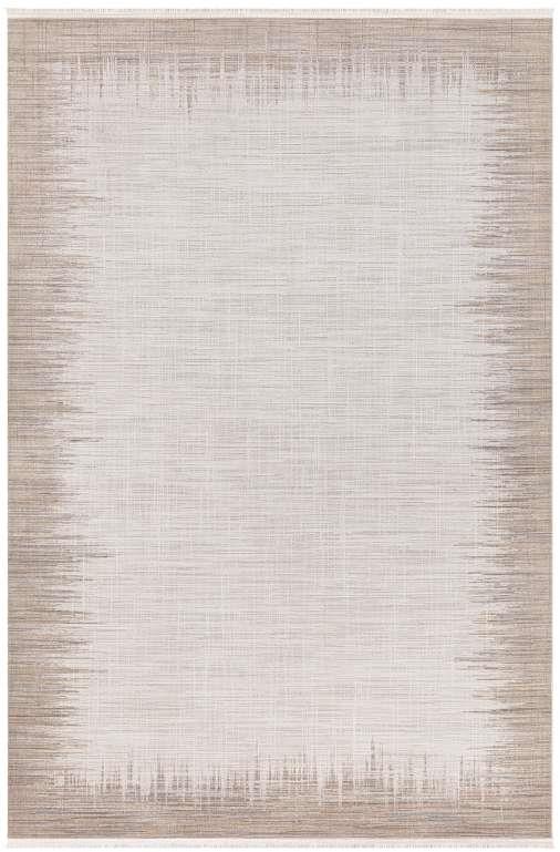 Roma 1109 %60 Akrilik %40 Polyester İplik Doğal Pamuk Tabanlı Gri Renk Minimalist Bordürlü Halı
