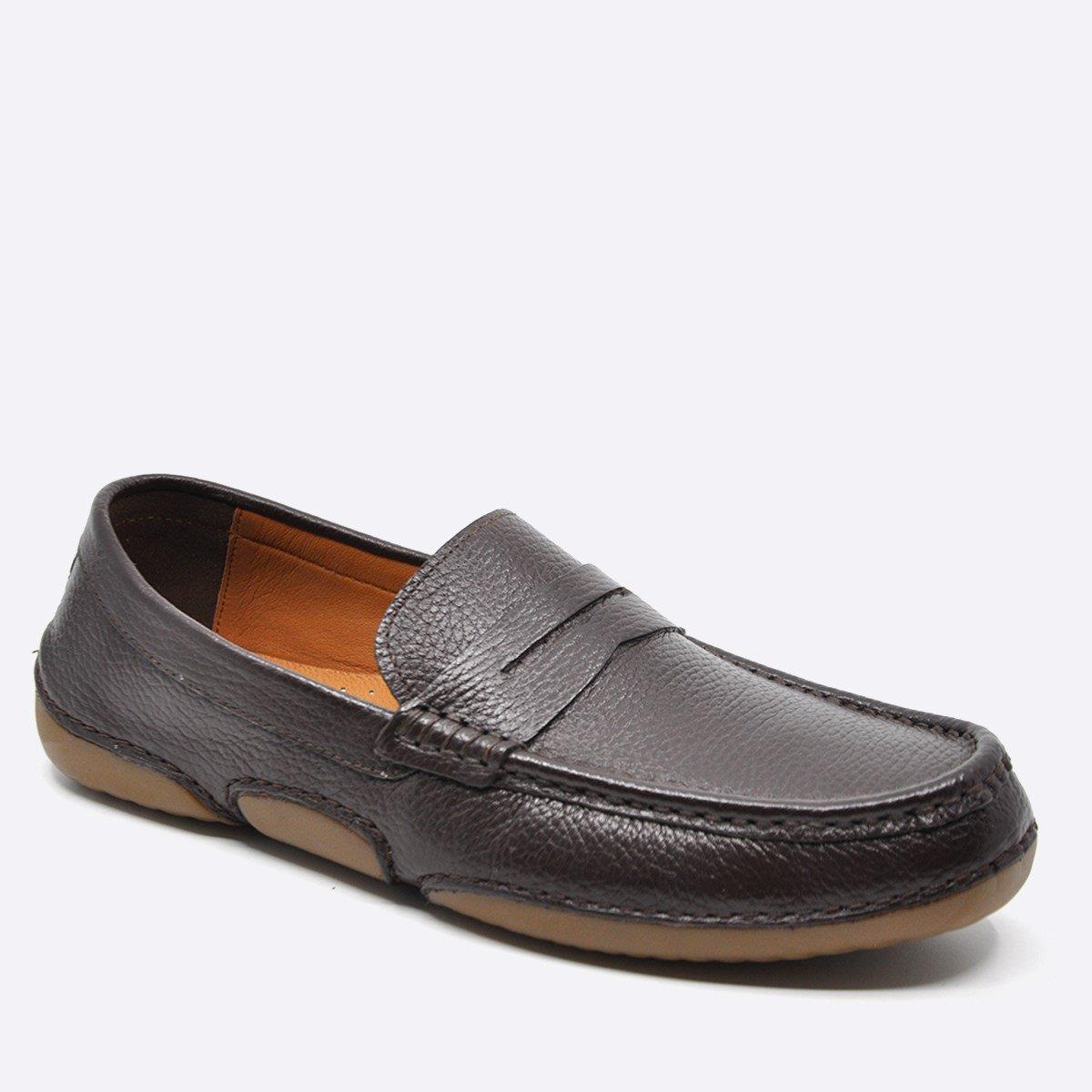 Fosco Hakiki Deri Loafer Günlük Erkek Ayakkabı Kahverengi 9844 104