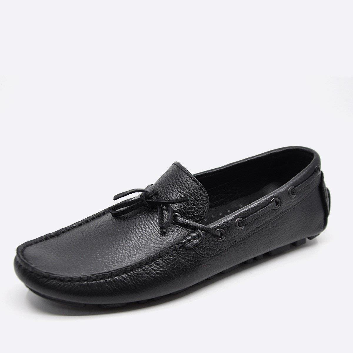 Fosco Hakiki Deri Siyah Flotter Yazlık Loafer Erkek Ayakkabı 9845