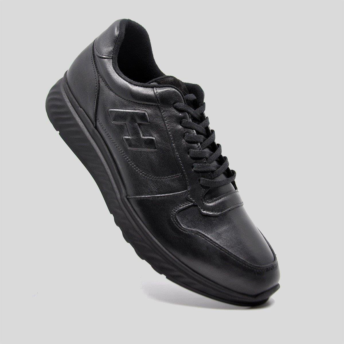Fosco Hakiki Deri Siyah Sneaker Kışlık Ayakkabı 9786 100