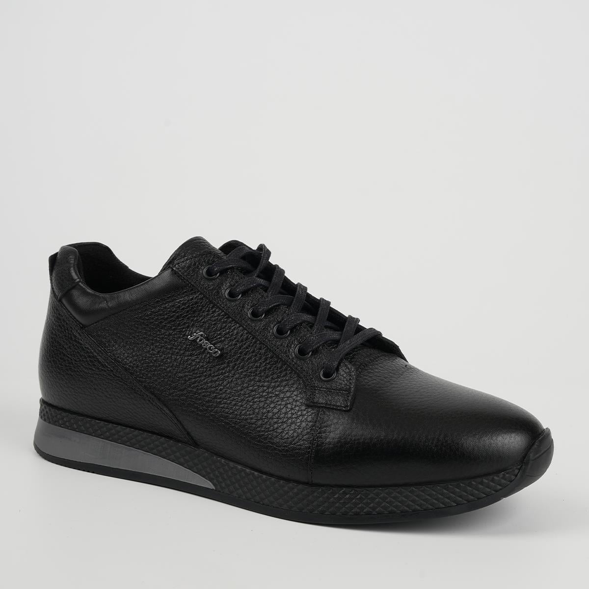 Fosco Hakiki Deri Sneaker Erkek Ayakkabı Siyah 3235 551 306