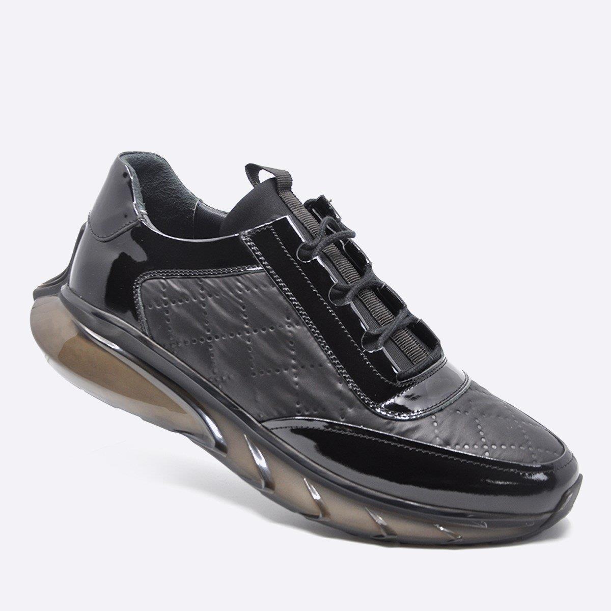 Fosco Hakiki Deri Sneaker Erkek Ayakkabı Siyah 9871 100