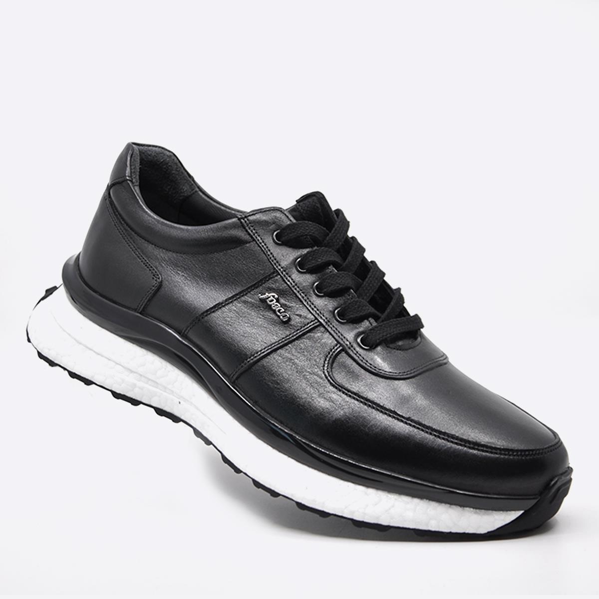 Fosco Hakiki Deri Sneaker Erkek Ayakkabı Siyah 2892 306