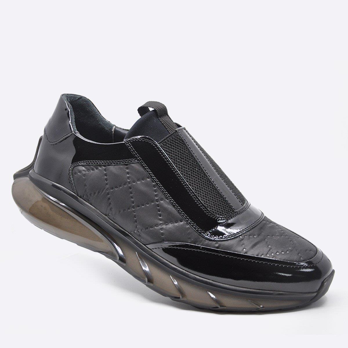 Fosco Hakiki Deri Sneaker Erkek Ayakkabı Siyah 9872 100