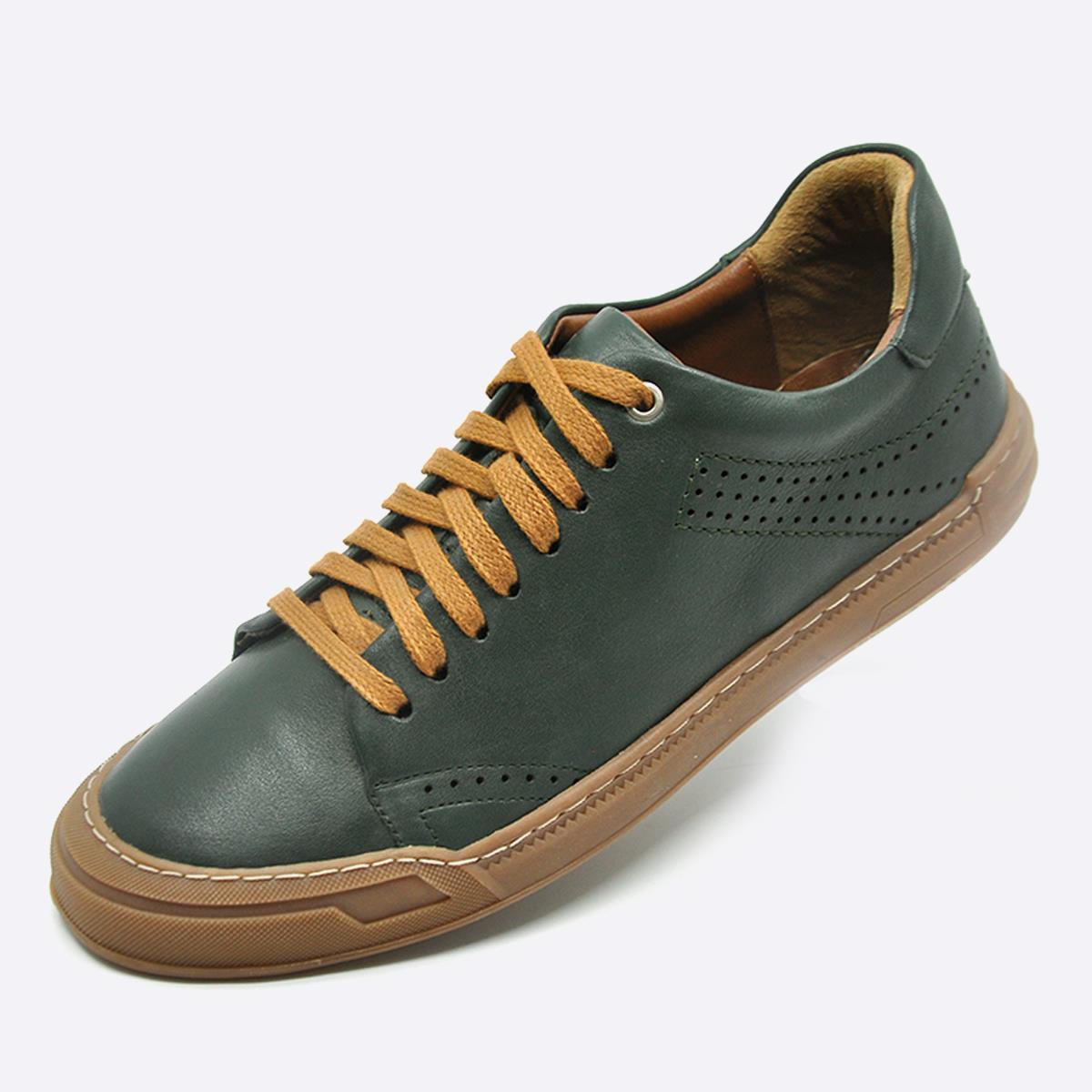 Fosco Hakiki Deri Sneakers Erkek Ayakkabı Yeşil 9867