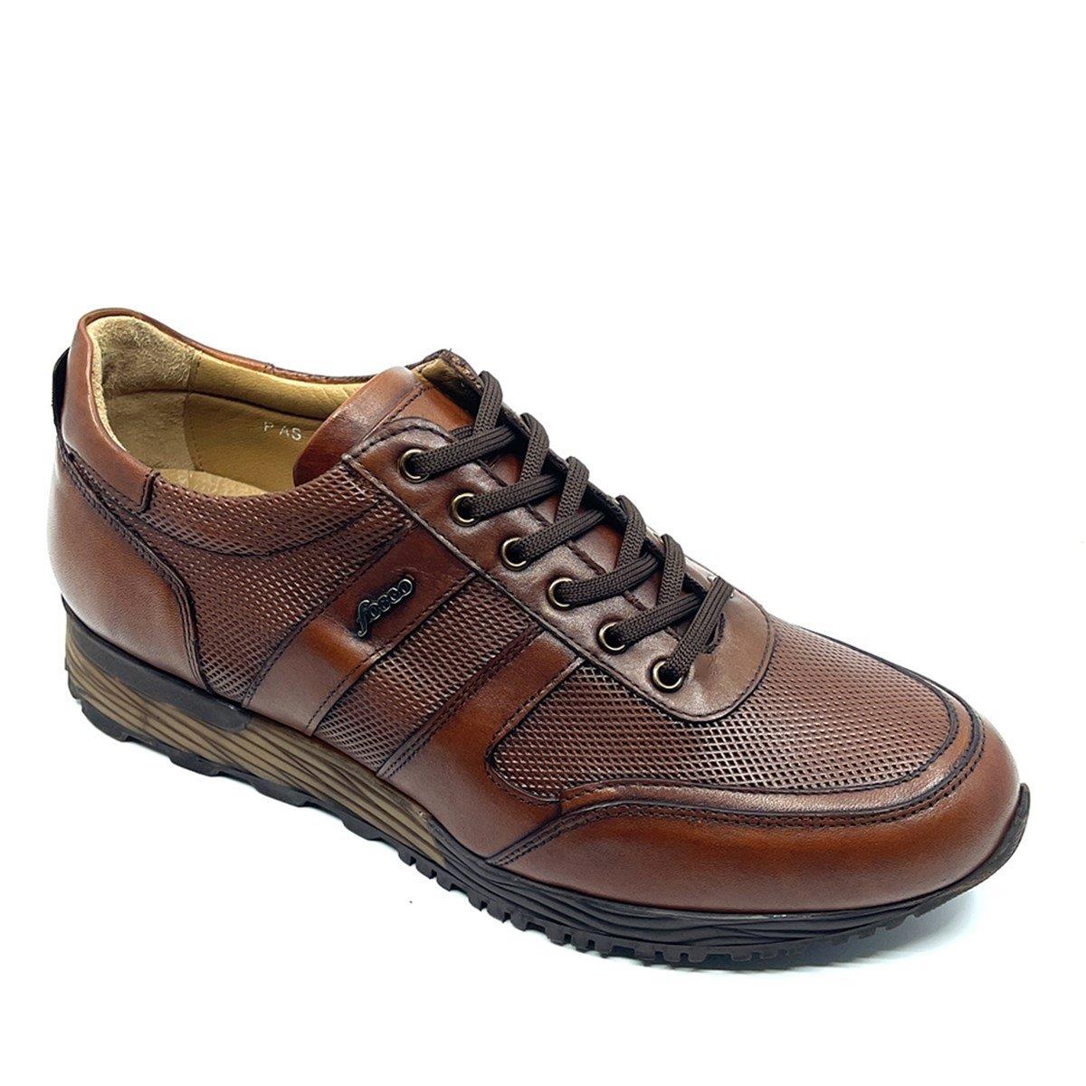 Fosco Hakiki Deri Taba Kışlık Sneaker Erkek Ayakkabı 2513 45