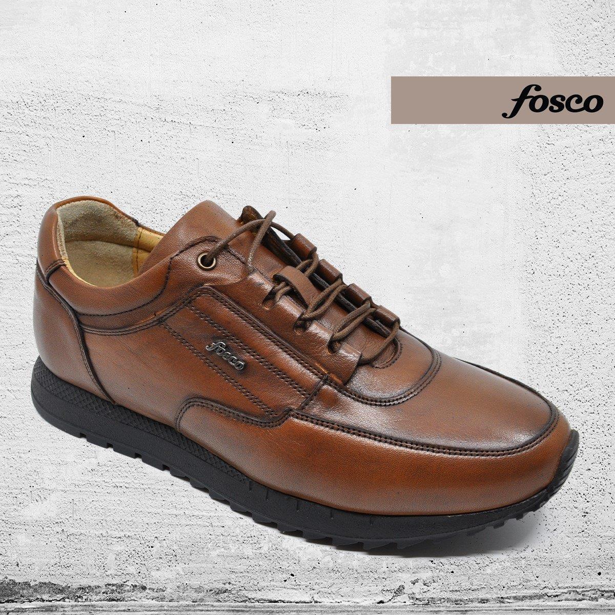Fosco Hakiki Deri Taba Sneaker Erkek Ayakkabı 2773 686