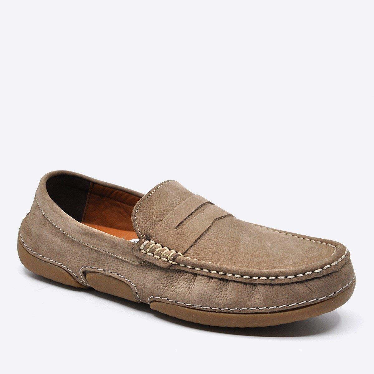Fosco Nubuk Deri Loafer Günlük Ayakkabı Kum 9844 117