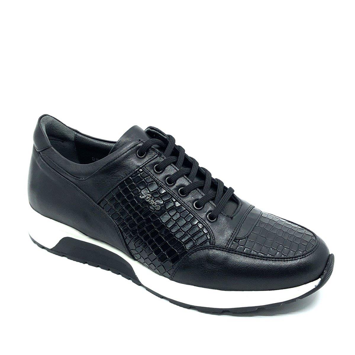 Fosco Sneakers Siyah Hakiki Deri Erkek Ayakkabı 2550 306 281