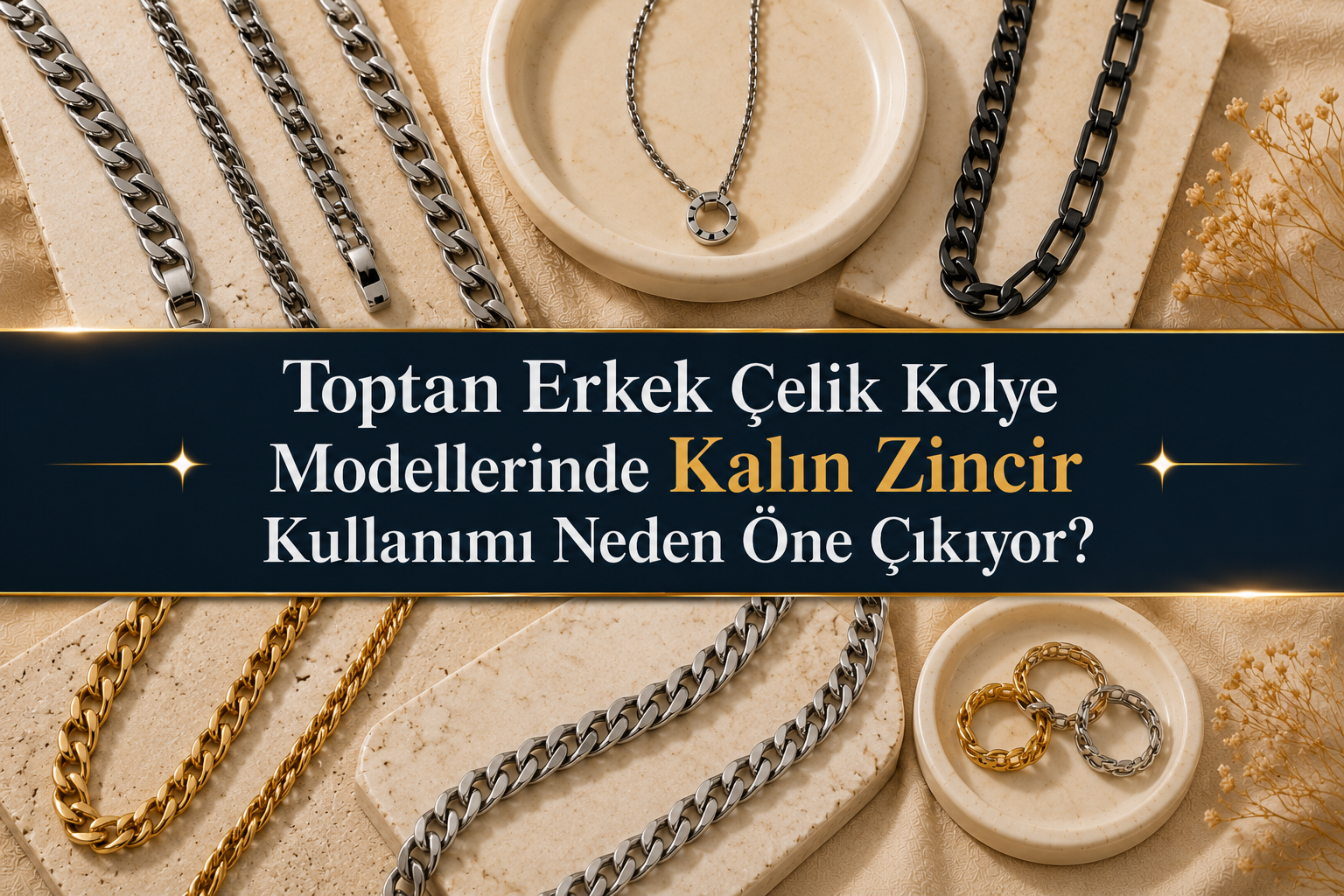 Toptan Erkek Çelik Kolye Modellerinde Kalın Zincir Kullanımı Neden Öne Çıkıyor?