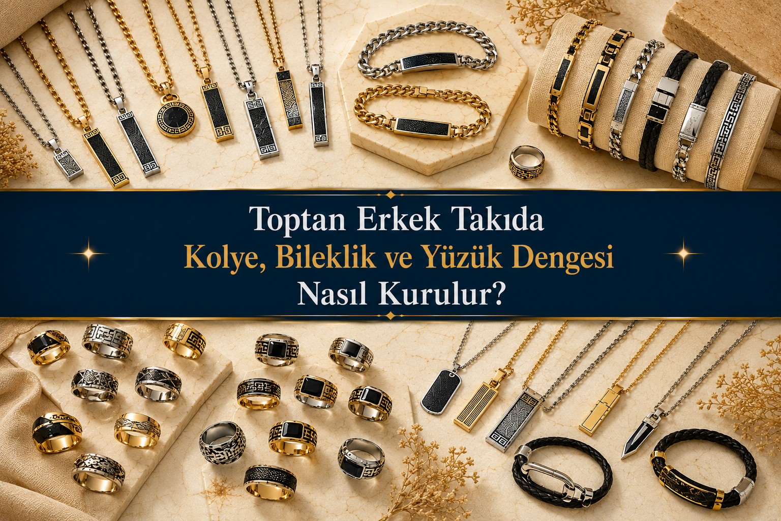 Toptan Erkek Takıda Kolye, Bileklik ve Yüzük Dengesi Nasıl Kurulur?