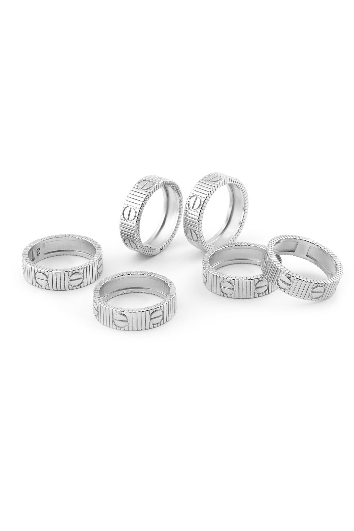  Çelik Yüzük Silver 12' li