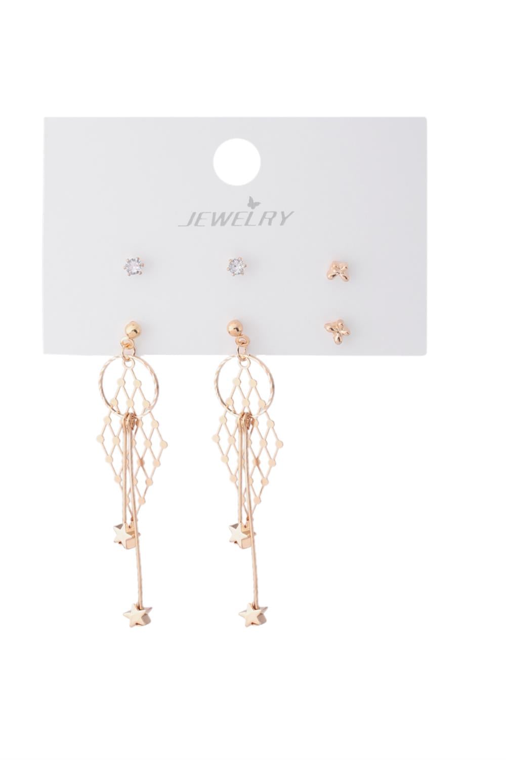 Bijuteri Set Küpe Gold
