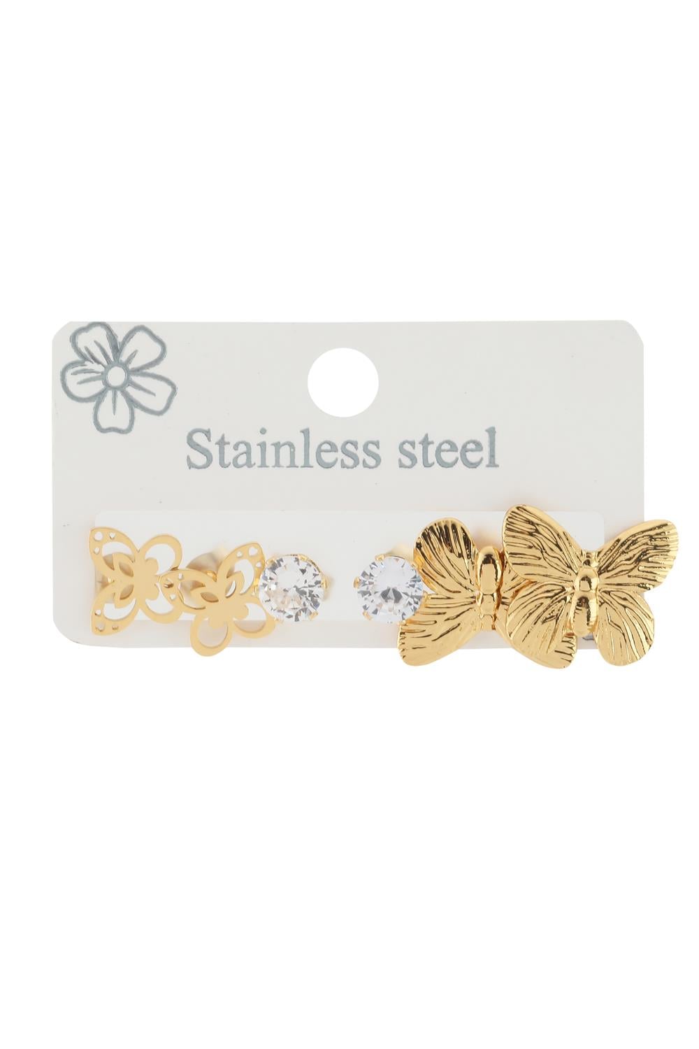 Çelik Altılı Küpe Gold