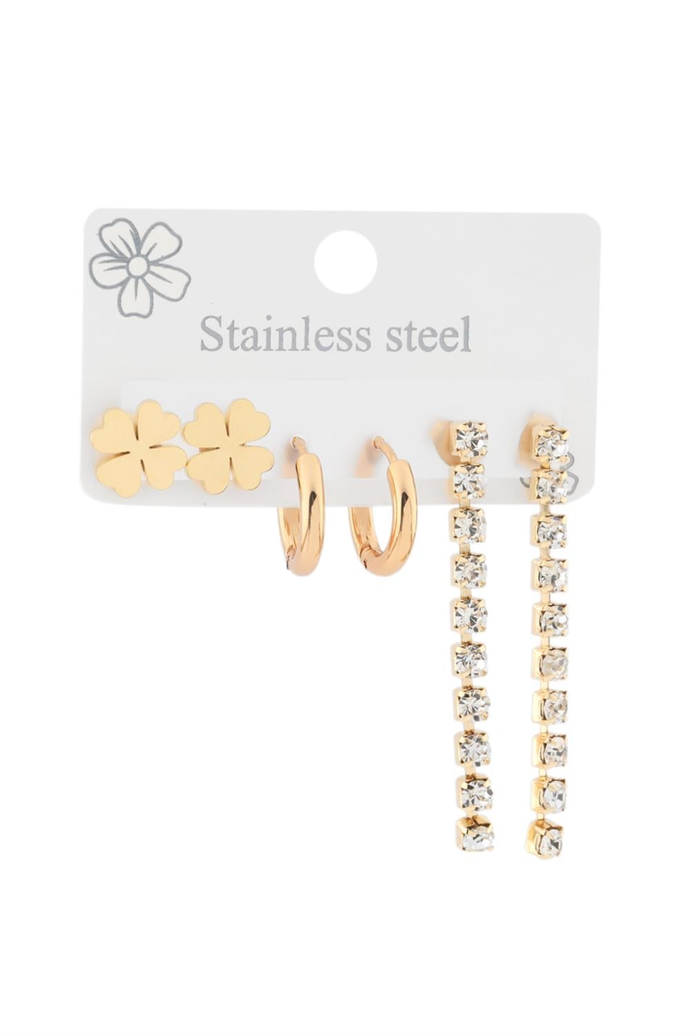 Çelik Altılı Küpe GOLD