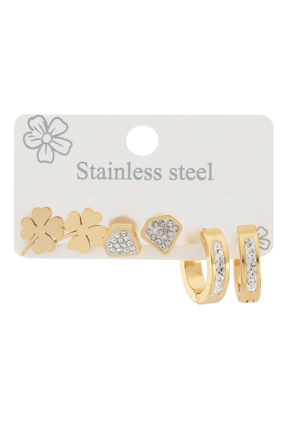 Çelik Altılı Küpe Gold