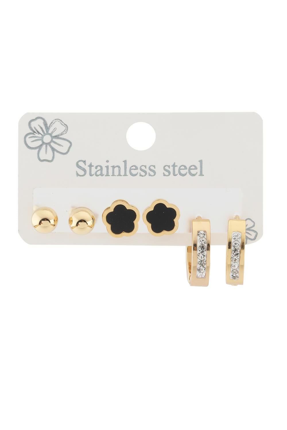 Çelik Altılı Küpe Gold