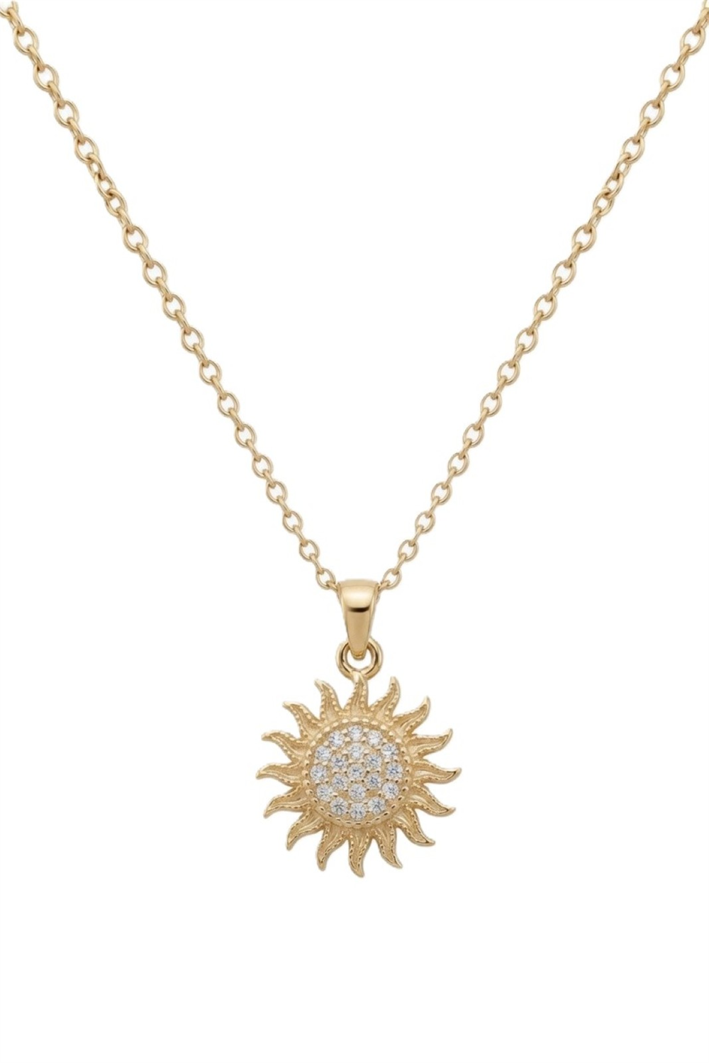 Çelik Güneş Kolye GOLD 45cm