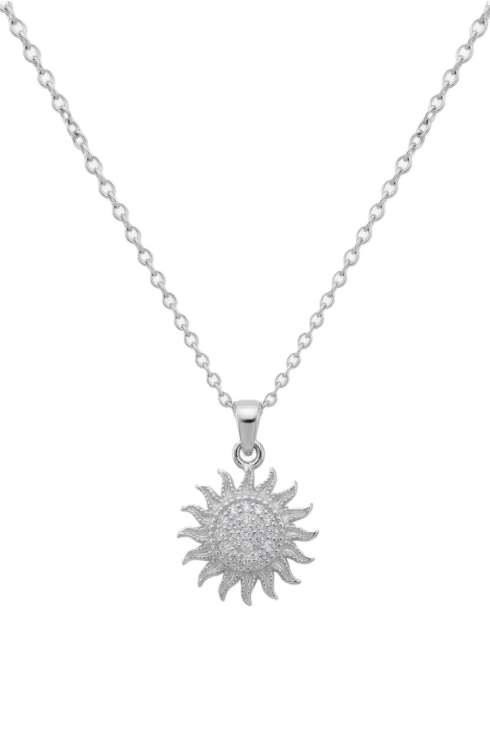 Çelik Güneş Kolye SILVER 45cm