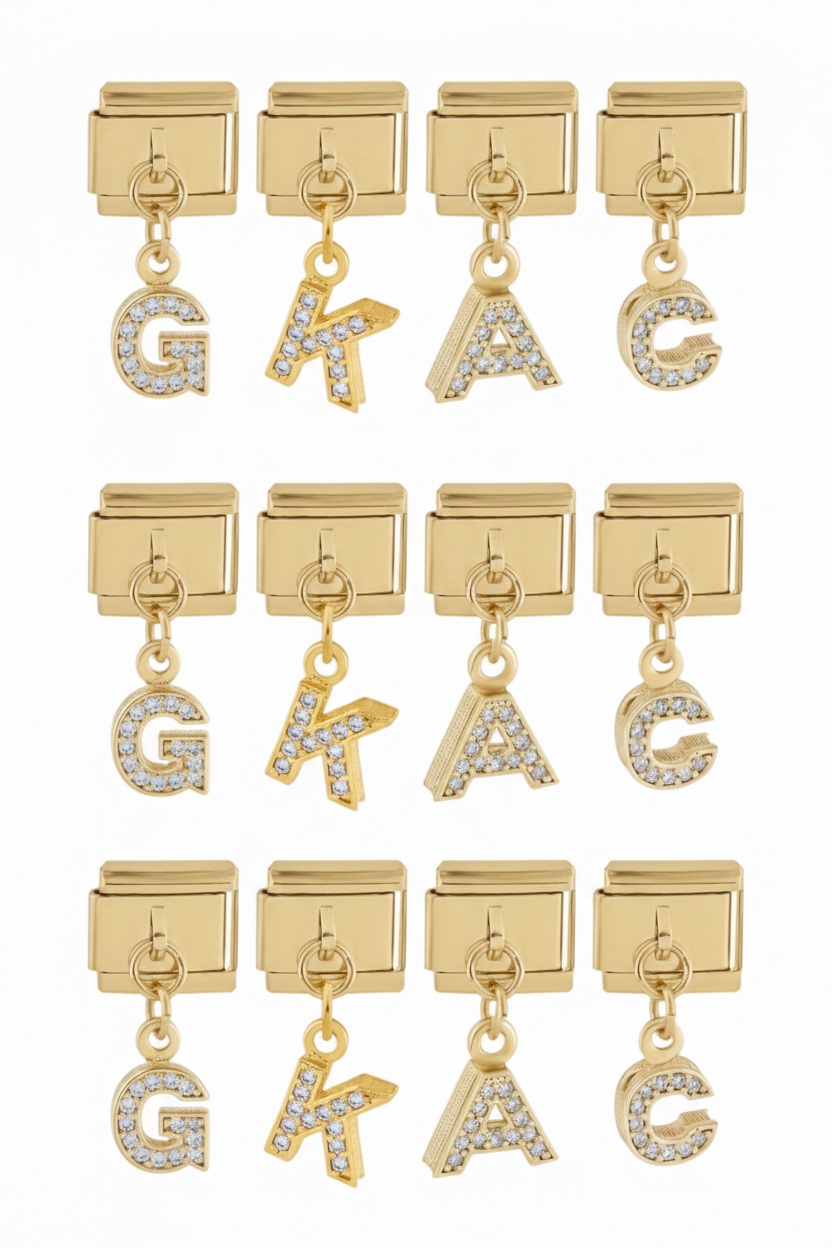 Çelik Harf Charm GOLD