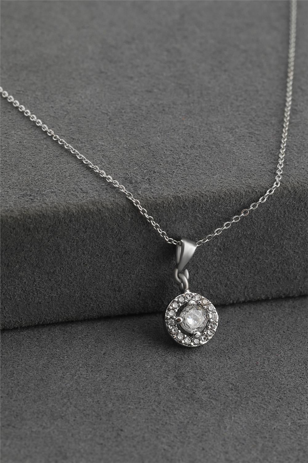 Zirkon Kolye SILVER 45 cm