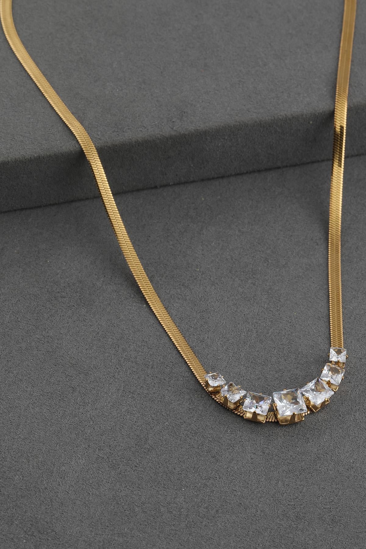 Çelik Kolye Gold 45 cm