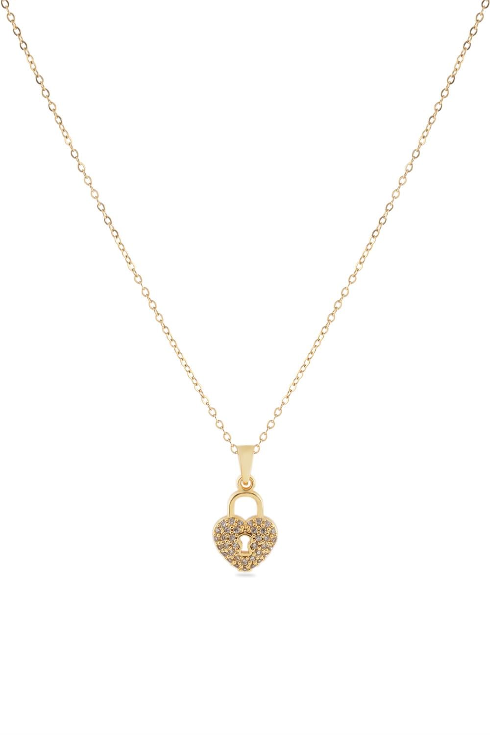 Çelik Kalp Kolye GOLD 45 cm