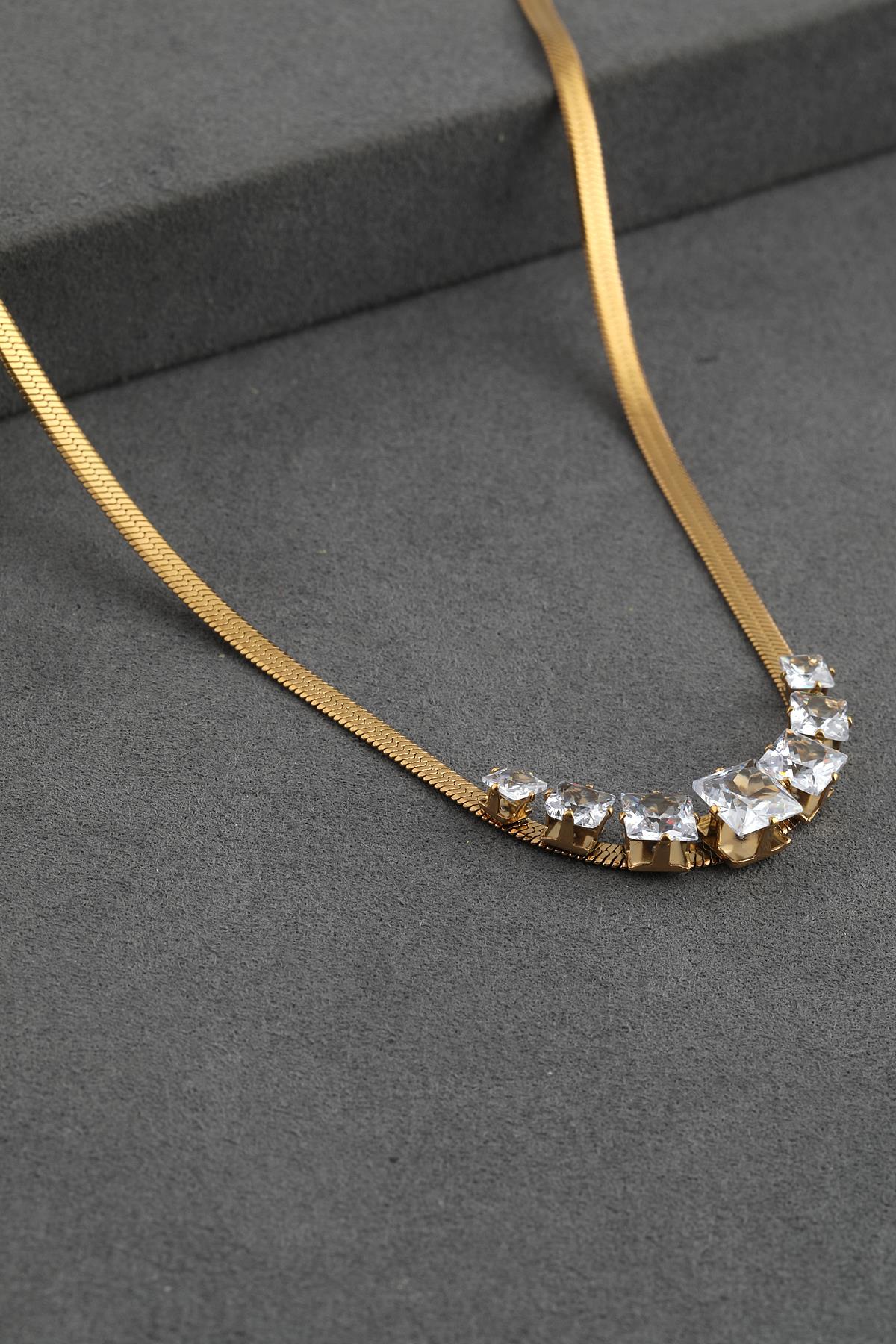 Çelik Kolye Gold 45 cm