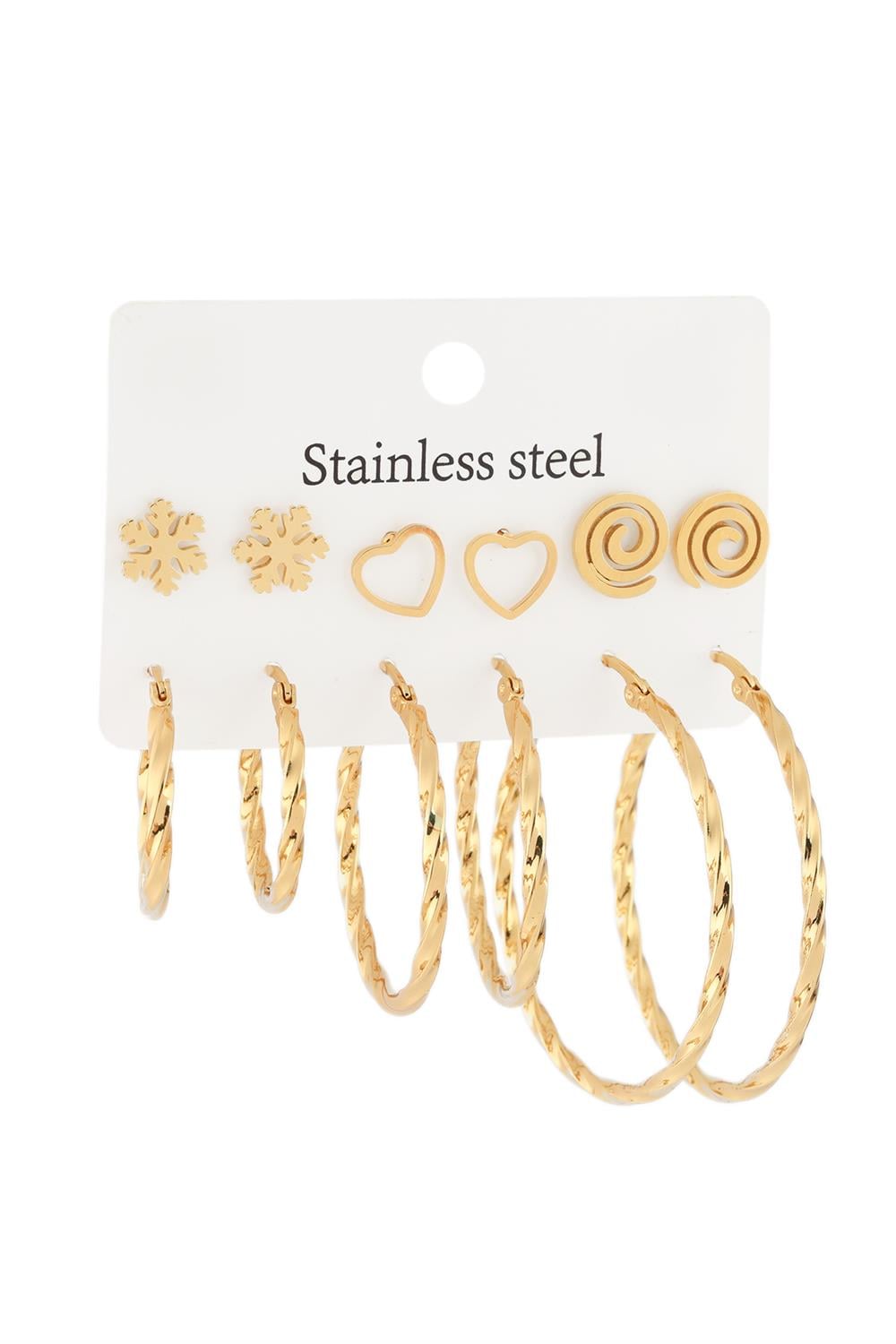 Çelik Set Küpe GOLD