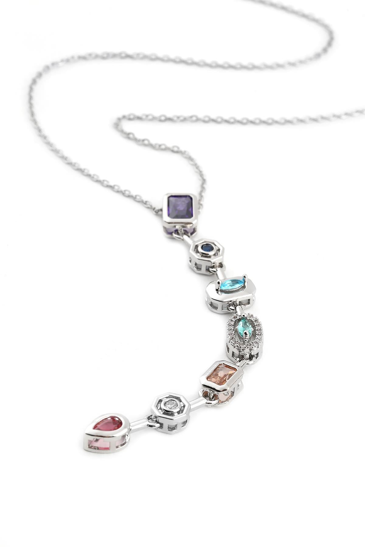 Çelik Y 7 Element Kolye Silver