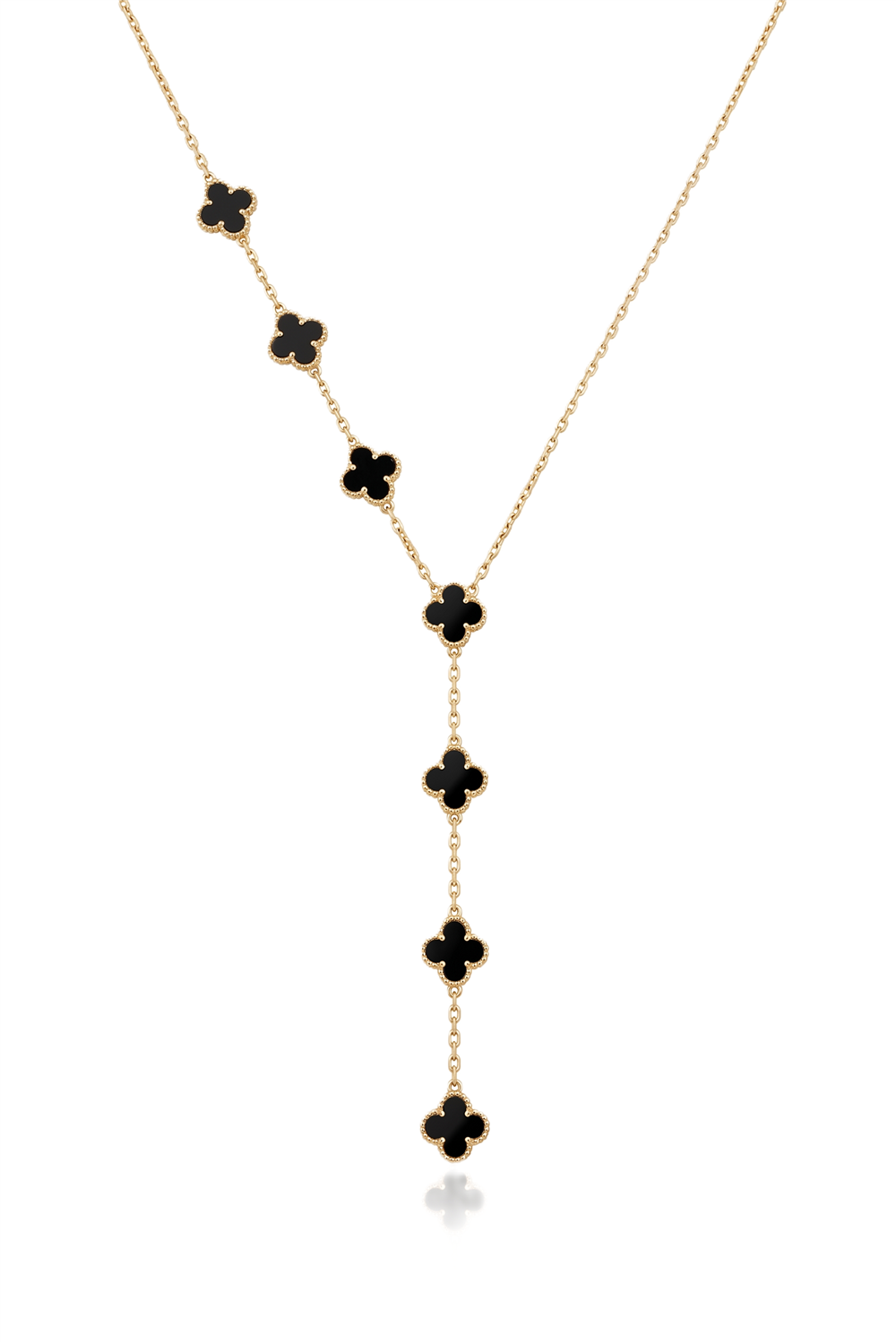 Çelik Yonca Y Kolye GOLD 45cm