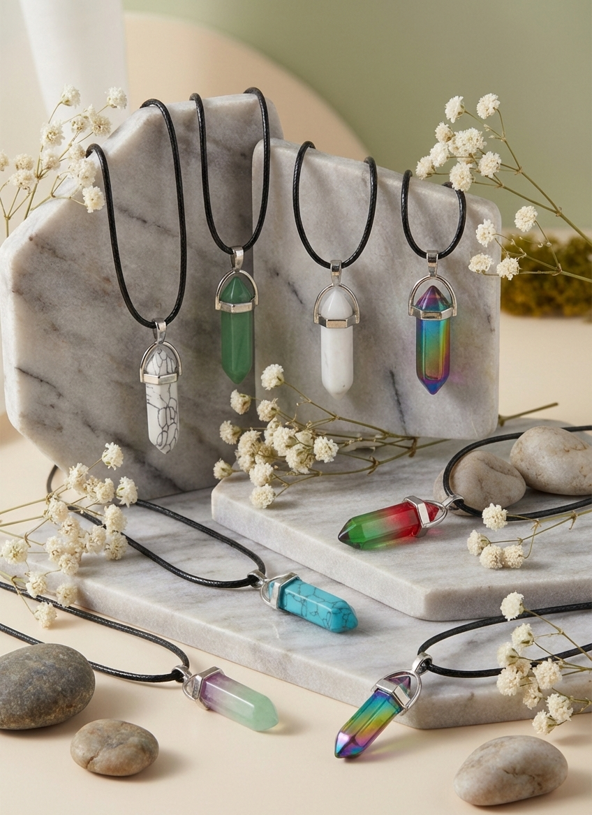 Doğal Taş Kolye Mix 10 Adet