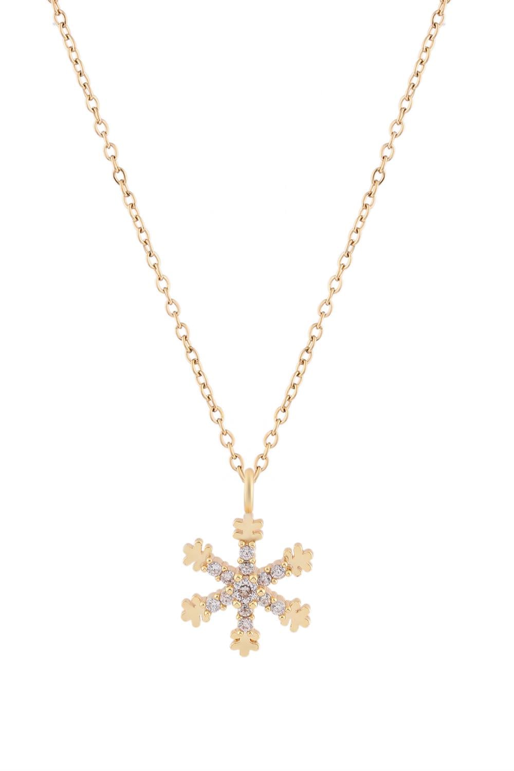 Kar tanesi Gold Zirkon Kolye