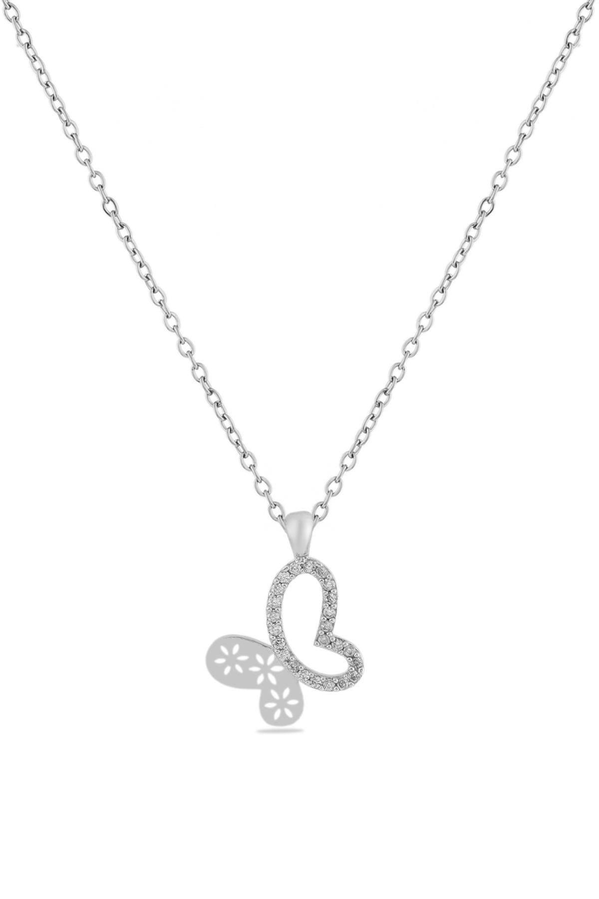 Kelebek Silver Zirkon Kolye