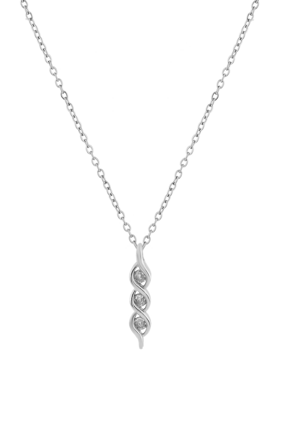Üçlü Sarmal Silver Zirkon Kolye