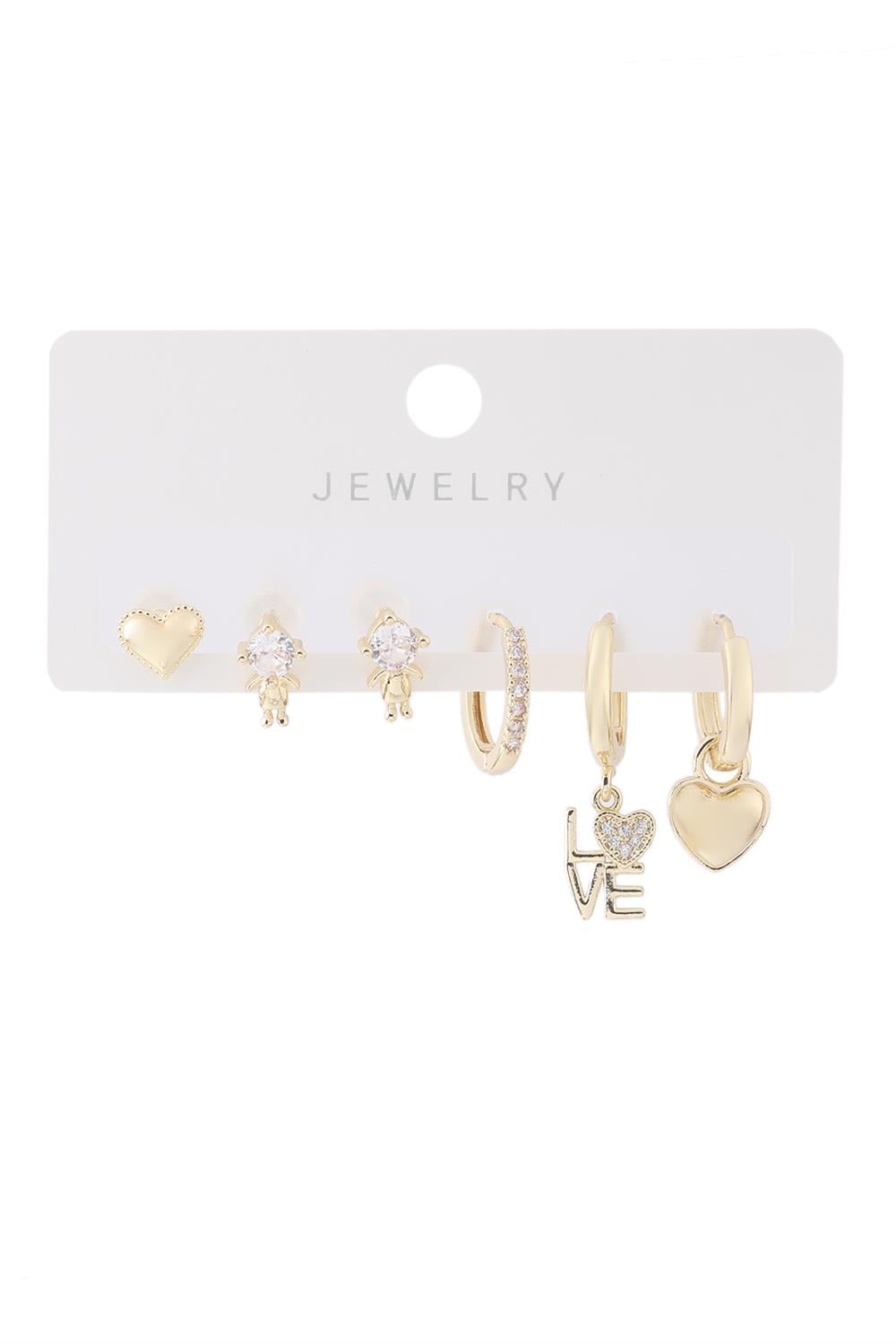 Vip Altılı Set Küpe Gold