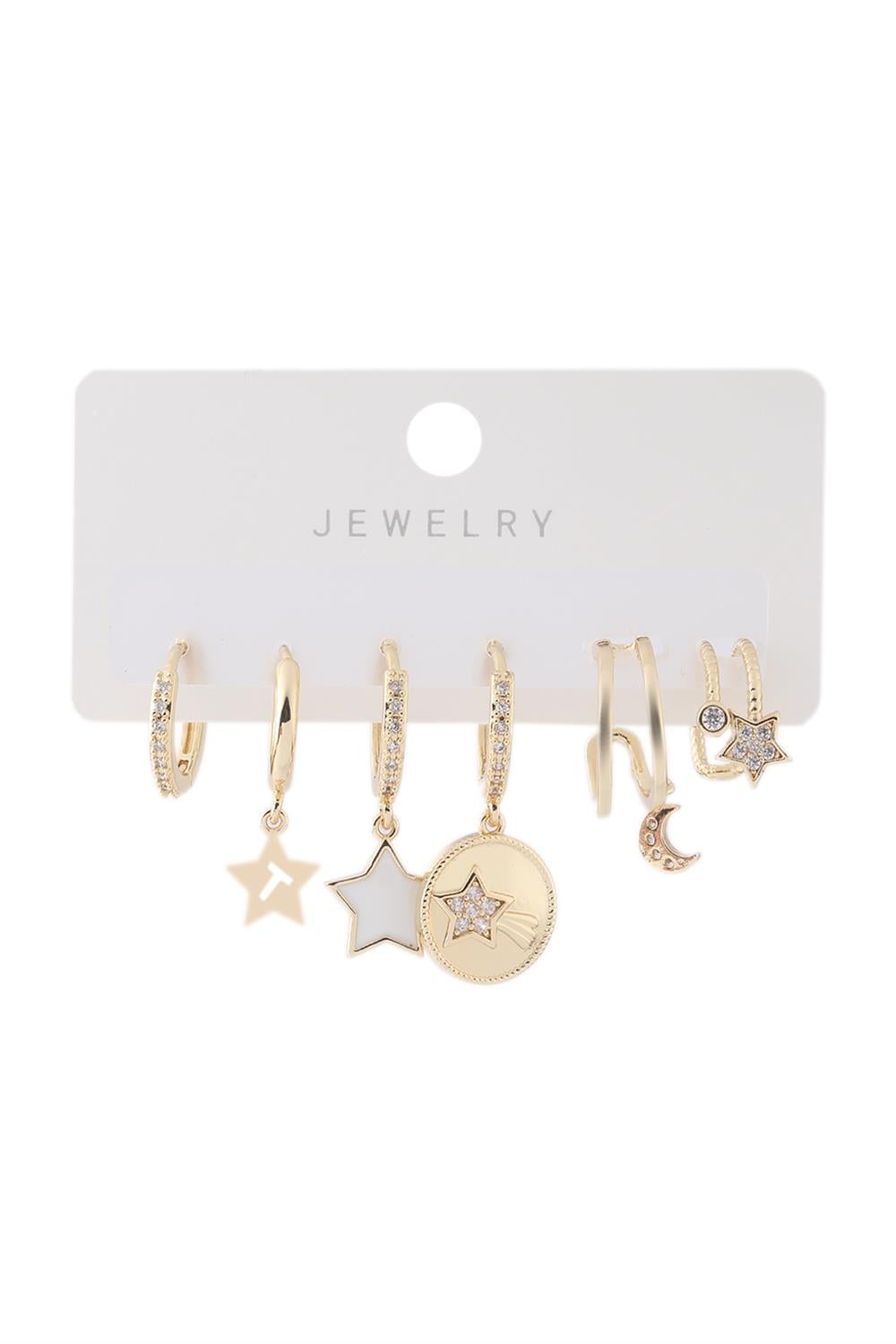 Vip Altılı Set Küpe Gold