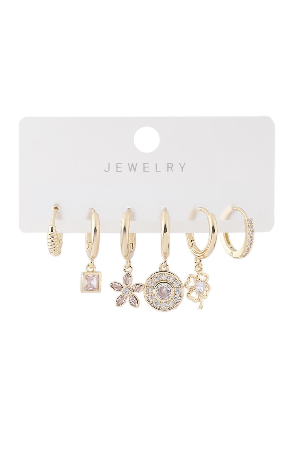 Vip Altılı Set Küpe Gold