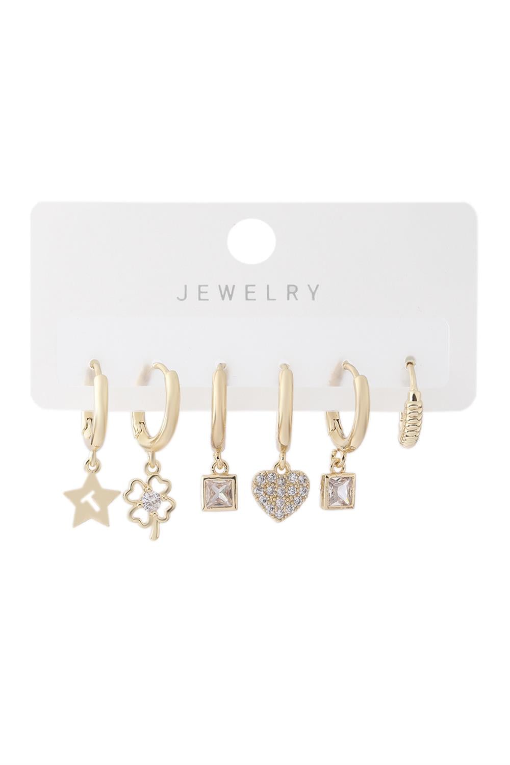 Vip Altılı Set Küpe Gold