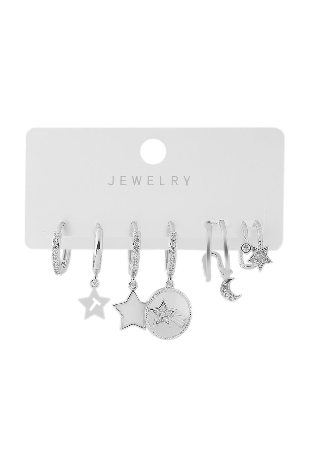 Vip Altılı Set Küpe Silver