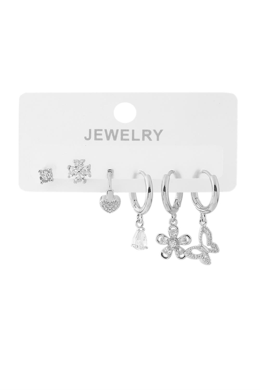 Vip Altılı Set Küpe Silver