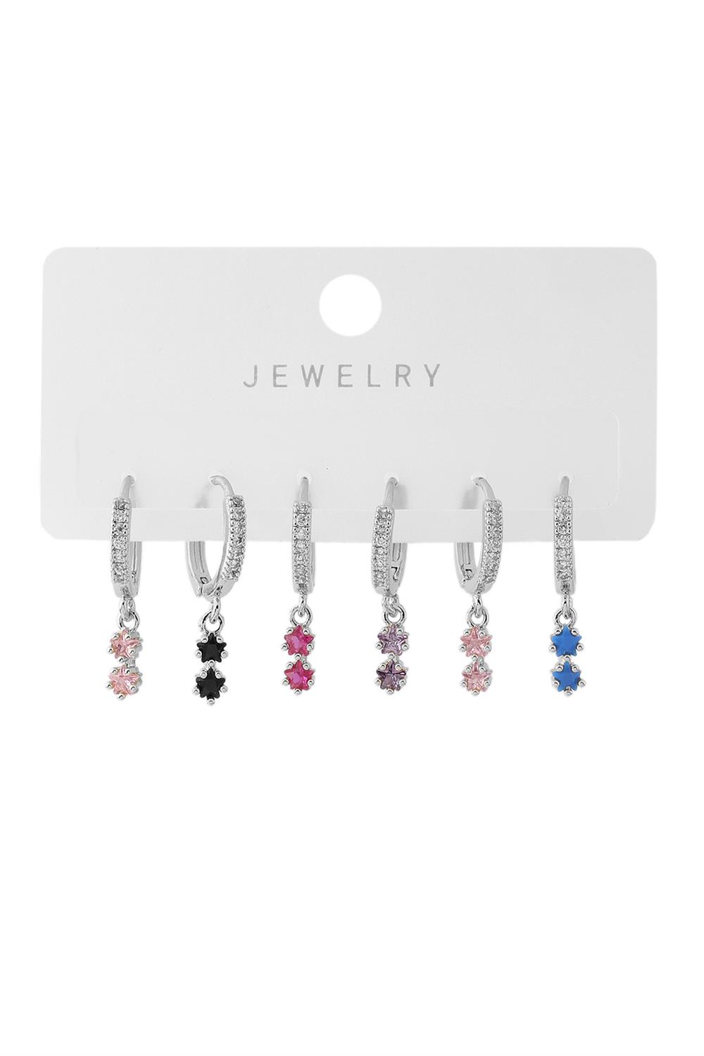 Vip Altılı Set Küpe Silver