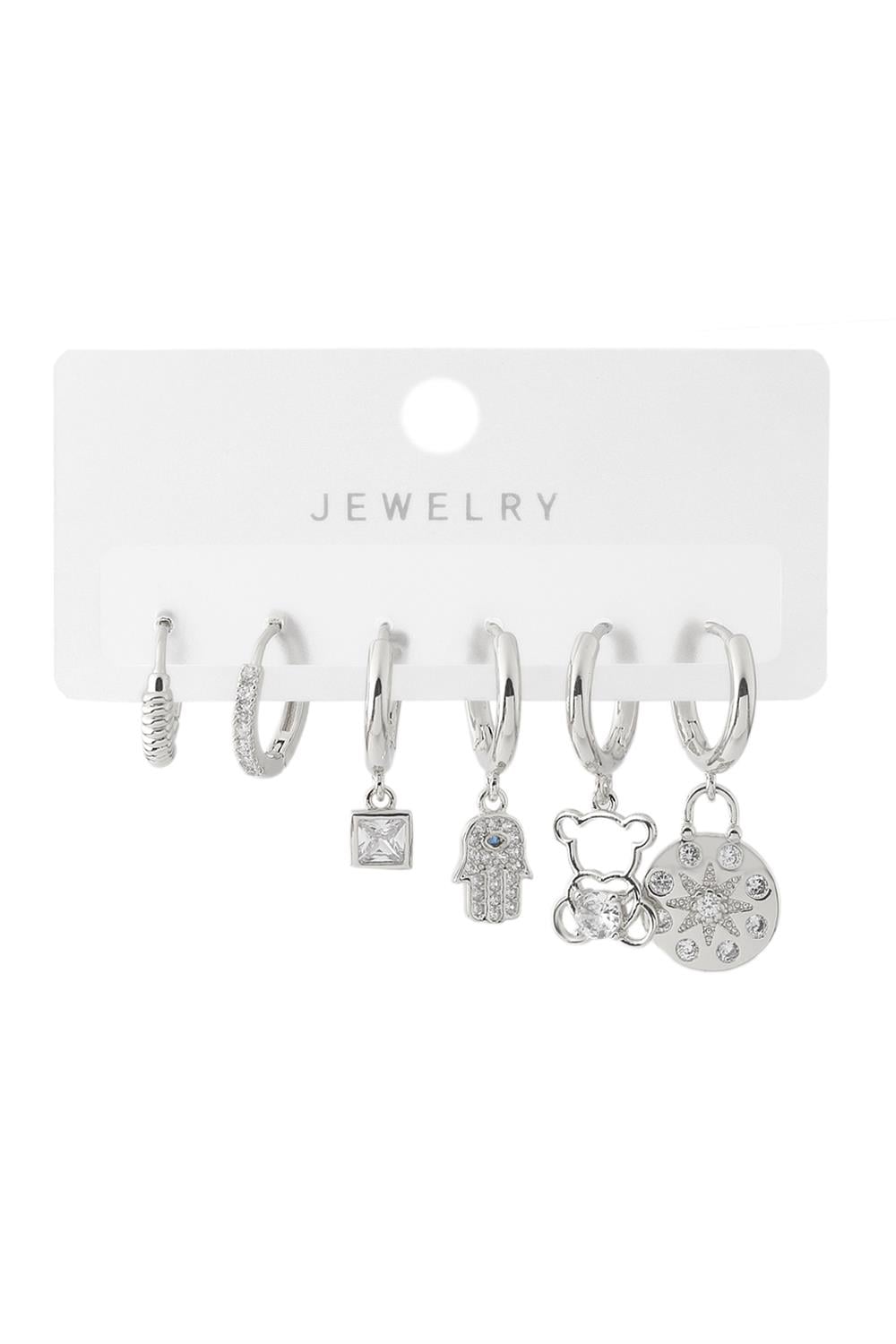 Vip Altılı Set Küpe Silver